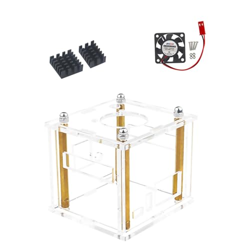 Transparent Acrylic Enclosure Case Protective Shell Cover with Cooling Fan for Orange Pi Zero 3