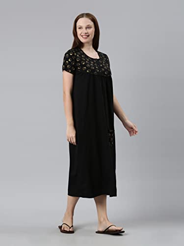 Image of KRYPTIC Womens Pure Cotton Printed Maxi Nightdress