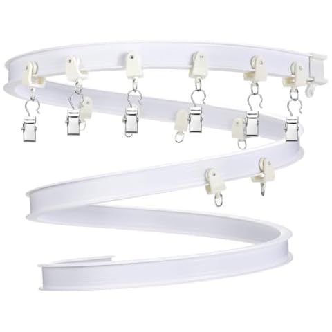Uxcell 11.5 Ft Flexible Curved Curtain Track Set Cover