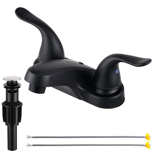 Bathroom Sink Faucets 2/3 Hole,Matte Black Dual Handles 4 in...