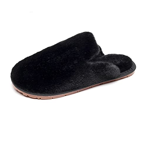 Women's Fuzzy House Memory Foam Slippers Fluffy Furry Fur Slippers Scuff Outdoor Indoor Warm Cozy Plush Bedroom Shoes Soft Flat Comfy Anti-Slip