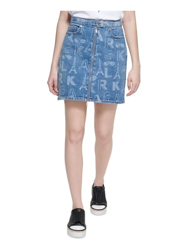 Karl Lagerfeld Paris Womens KLP Print Skirt Bluestar 16 One Size