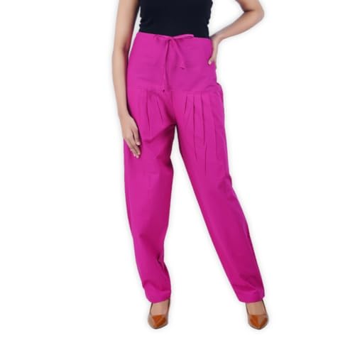 Image of Happy Bunny Salwar Pant - Modern Style Pure Cotton for Women - Ethnic Semi Patiala Trouser - Office,Home - All Day Comfort Wear with Drawstring