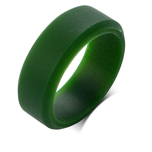 MZZJ 2Pcs Personalized Couple Silicone Rings 8MM Breathable Rubber Bevel Edges Rings Wedding Band Promise Egagement Rings for Him Her,Anniversary Birthday Gift for Husband Wife,Size 7-124