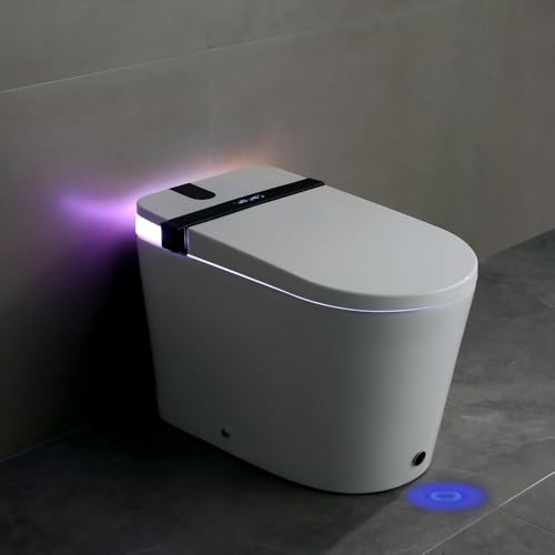 Inodoro Inteligente Moderno con Asiento de Bidé Integrado, Tapa Automática con Sensor de Pie, Lavado con Agua Caliente y Función de Secado para Baño miniatura 1
