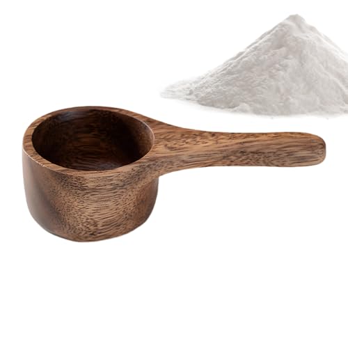 Cuchara medidora de café, cuchara de madera para servir cocina, cuchara de café de madera de 42 ml, utensilios de cocina, para azúcar, té, harina, frijoles, proteína, polvo, sal, cafetería, cocina y