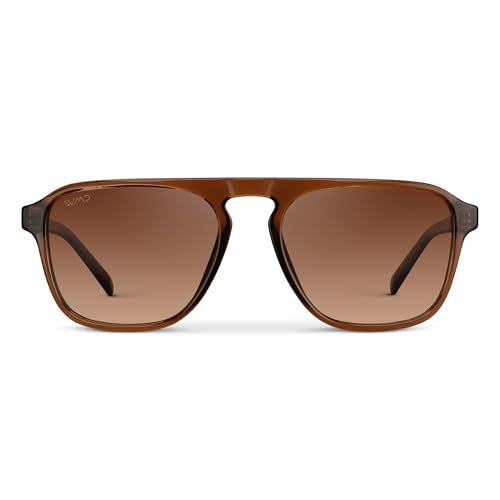 Image of WearMe Pro Polarized Modern Aviator One-Bridge Square Mens Sunglasses