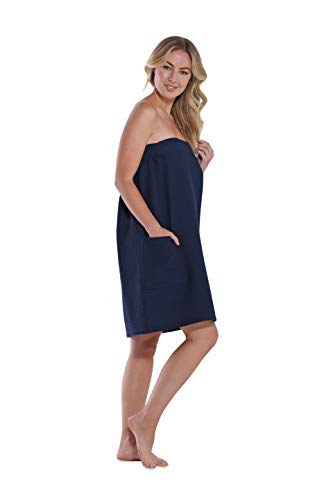 Turquaz Lightweight Knee Length Waffle Robes For Women Spa Bath Waffle - Thumbnail 5