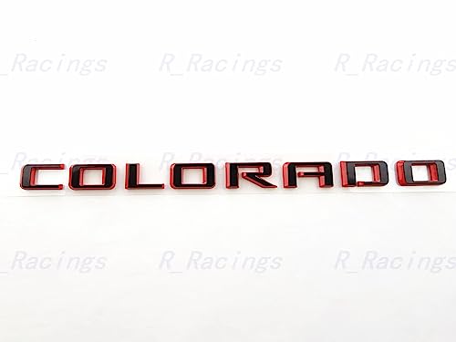 Image of 4Pc 2015-2022 Colorado V6 Body Fender Tailgate Side Emblems 3D Badge Logo Truck Nameplate Sticker Letter 85594766 Replacement for Colorado (Red Black)