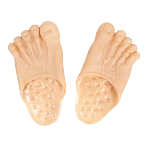 Fuß Hausschuhe Hobbit Füße Fußpantoffeln rutschfest Erwachsene grüne Riesenfüße Bigfoot Cosplay Schuhe lustige gruselige Teile für Halloween Kostümpartys Maskerade Familienoutfit Größe 26x13.5cm