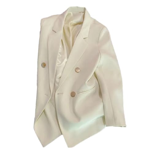 Blazer fin beige XXL pour femme avec boucle en métal