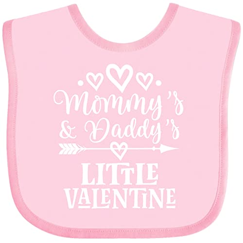 inktastic Mommy and Daddy Little Valentine Baby Bib Pink 33aea