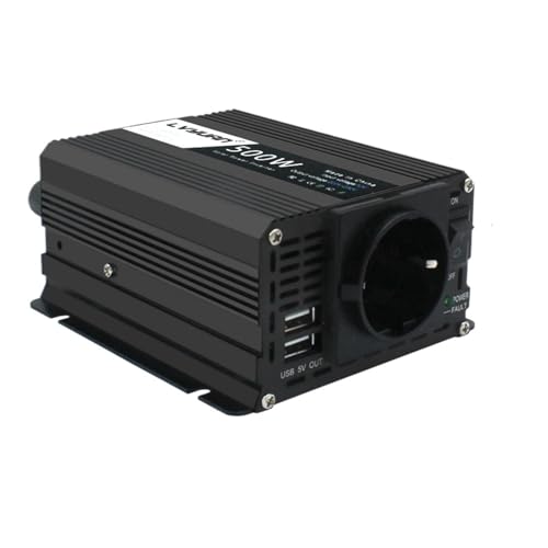 Inversor de corriente 12v 220v 500w coche adaptador transformador automatico usb universal negro