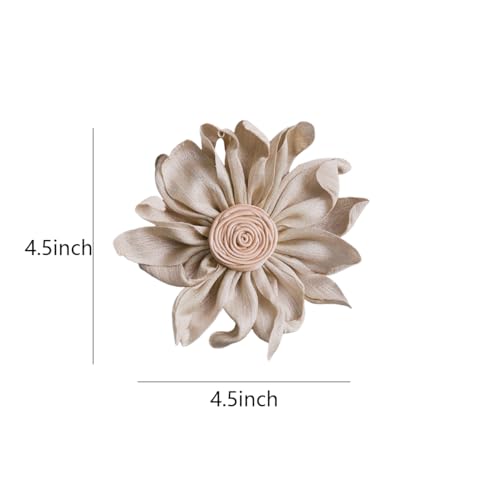 Image of Dainty Satin Fabric Flower Brooches Pin Burnt Edge Black Daisy Brooch Pin Elegant Lapel Pins Christmas Brooches Pin Dress Skirt Scarf Hat Pins Accessories Wedding Party Gift 4IN