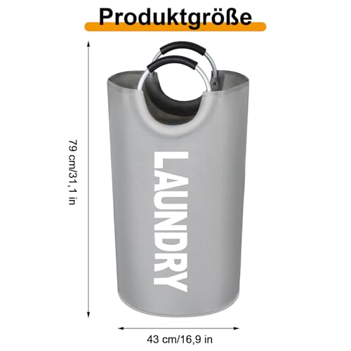 Laundry Baskets, składany worek na pranie, 115 l, z uchwytem, worek na pranie z tkaniny Oxford, przenośny, duży, składany kosz, do mieszkania, mieszkania i przyczepy kempingowej