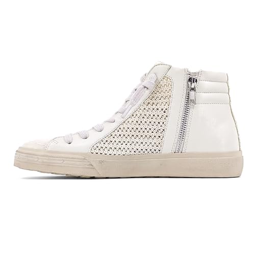 Womens Samantha Woven High Lace Up Sneakers Shoes Casual - Off White3
