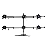 Six-Screen TV Mount Stand Desktop, Height Adjustable Monitor Desk Bracket, Portable Rotating Arm LCD Stand, Stock Market/Property Monitoring,Up to 14-27 Inches