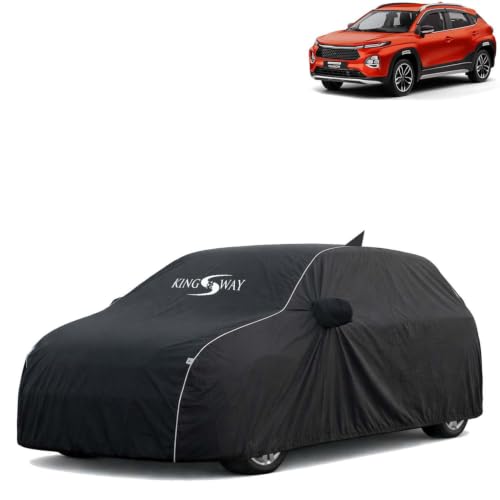Image of KINGSWAY Super Waterproof Car Cover Only with Taisor (Year 2024 Onwards - All Model) | Mirror and Antenna Pockets | All Weather Car Body Cover with Silver Piping | Black