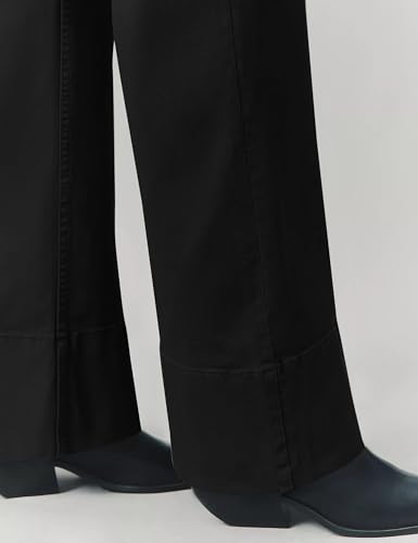 Womens High Waist Flare Wide Leg Pants Loose Fit Full Length Trousers with Pockets Lounge Work Business Dress Pants2