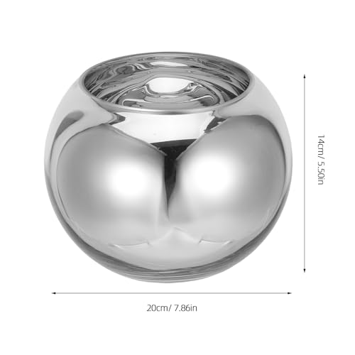 NUOLUX シルバー色のガラス製凸型ミラー デスク統合対応 高さ約14mm 直径20mm ホームオフィスやキュービクルデスクに最適なクリアな反射実現したモダン洗練されたバックミラー