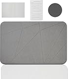 Tapete para Baño de Piedra，Alfombra de Baño de Piedra Antideslizante Grande,Apete de Ducha de Tierra Diatomácea,Tapete...