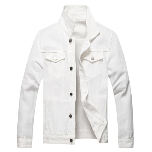 Image of Denim Jacket Men,Men's Stretch Slim Fit Jean Jacket,Men Fashion jean Jacket