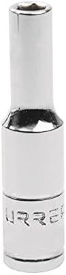 Urrea 4705LM 1/4-Inch Drive Deep 6-Point 5mm Chrome Socket Set