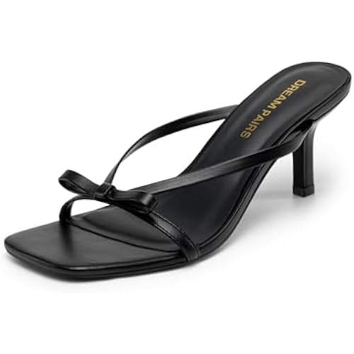 DREAM PAIRS Women’s Comfort Bow Kitten Heel Sandals