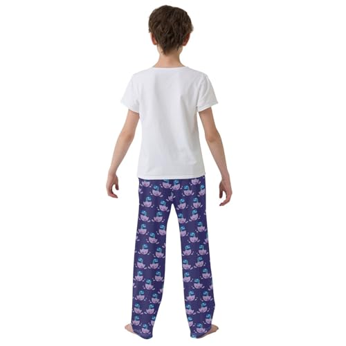 ZZXXB Baby Dinosaur Boys Long Pants Soft Trousers Elastic Waist Kids Lounge Bottoms with Pockets S-XL3