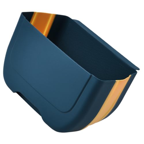 Caneca de basura colgante para cocina, plegable, azul