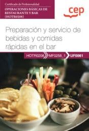 Portada de Manual Preparacion y Servicio Bebidas y Comidas Rapida