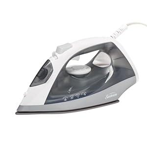 Sunbeam Classic Steam Iron, 1200 Watts, Non-Stick Soleplate, Powerful Shot of Steam, Horizontal or Vertical, Auto Shut-Off, Anti-Drip, Spray Mist, White/Grey