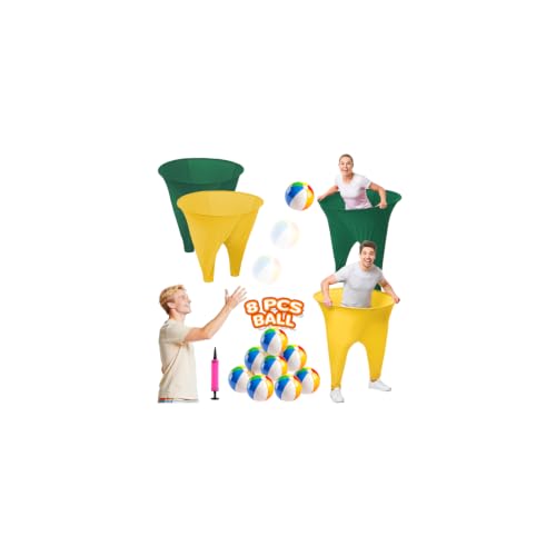Image of ROMANKAS Granny Pants Outdoor Game Green Granny Pant Yard Game with 8 Bouncy Balls and 1 Air Pump (Random Colors) 2 Pack Grandma Pant Games Gold Adult Granny Pants Games for Backyard Party