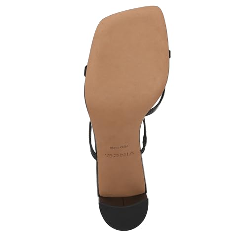 Vince Femme Ona Sandale à Talon Nu-Pieds Cuir Noir
