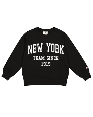 Champion Mädchen Legacy Script Shop G (405044) -Ultra-Light Soft Compact Powerblend Fleece Crewneck & Rib Cuffs Trainingsanzug Kinder, Schwarz (Kk001),...