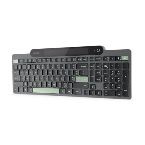 Lenovo 800 Self-Charging Bluetooth Keyboard, Uses Ambient Light for Charging, Bluetooth 5.1, Supports 3 Devices, Battery Free, Wireless, Grey - image 8