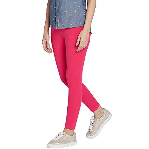 Image of GO COLORS Soft Cotton Stretch Cropped Leggings for Women | Breathable, Mid Rise