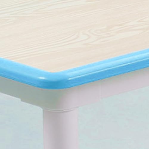 Image of Adjustable Kids Table & 6 Chairs Set - Multi-Activity Preschool Desk with Graffiti-Resistant Surface, Non-Slip Legs, Ideal for Study, Arts & Crafts, Study Area, Daycare, or Home - Blue