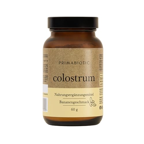 Kolostrum Pulver Primabiotic Colostrum 500 mg | Bananengeschmack | Hochwertiges Rindercolostrum für Kinder und Erwachsene | Natürliche Unterstützung des Immunsystems & der Abwehrkräfte