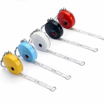 Bharat 150 cm / 60-inch Multi-color Mini Flexible Retractable Pocket Roller Tape Measure with Keychain (Random Color, 1 Piece), Mini Colorful Measuring Tape in Inches and Centimeters, Tailor's Tape.-image-21