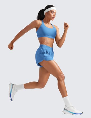 Image of CRZ YOGA Dolphin Athletic Shorts 3 inch | High Waisted, Mesh Liner, Quick Dry, Lightweight, A Zip Pocket, for Women