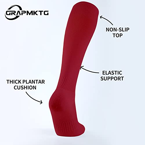 Image of GRAPMKTG 3 Pack Softball Soccer Socks Baseball Football Socks for Youth Men and Women