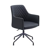 Sedero Silla de conferencia Vitoria - Silla de comedor en piel sintética (Negro)