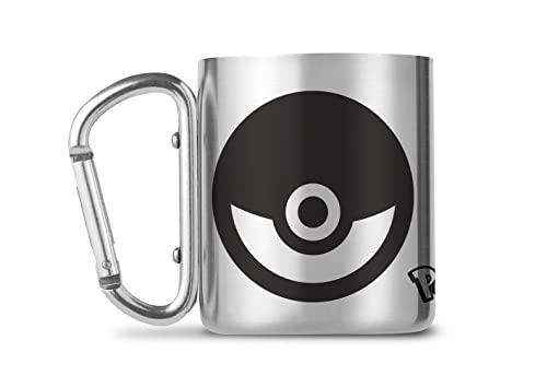 GB Eye Unisex's Pokemon Pokeball Carabiner Camping Mug, Multi-Coloured, 8oz