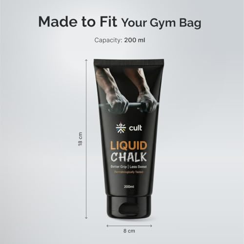 Image of Cult Liquid Chalk 200ml for Weightlifting, Crossfit & Rock Climbing - Non-Toxic Sports Chalk Sweat-Proof, Fast Dry Grip Dust-Free Antibacterial Formula