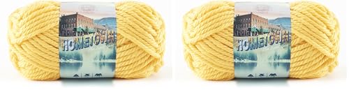 Image of Lion Brand Hometown Yarn 2-Pack, Bulky Yarn for Knitting and Crocheting, Pittsburgh Yellow