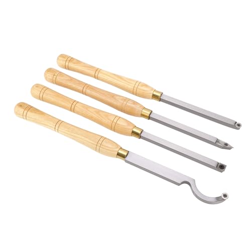 4Pcs Wood Lathe Chisel Set Handheld Accurate Stable Cutting Lathe Turning Tool for Woodworking Carbide Are Highly to Them for Use Wear Long Lasting Can Extended Without