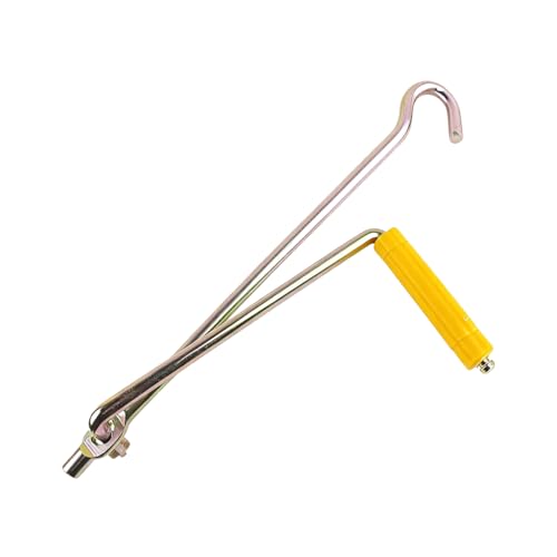 SWPHRT Car Tire Wheel Scissor Jack Handle, Steel Vehicle Hand Lift Lug Wrench, Automotive Tire Wheel Jack Crank Spare Parts Wrench Accessories, Universal for Truck SUV Trailer (Yellow)