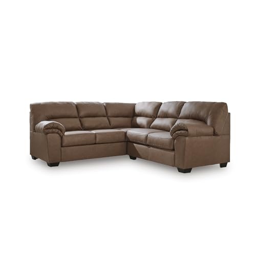 Image of Signature Design by Ashley Caramel Faux Leather Sectional, Walker Point