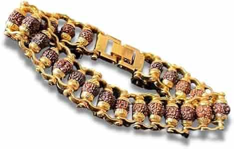 RUDRA_SWAROOP Rudraksha Chain Bracelet for mens wrist size 20cm | Braclet for Mens & Women Boys and Girls | Gold Plated Bracelet for Men | Panchmukhi (B0CQRVR8N4) Amazon Price History, Amazon Price Tracker